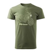 Koszulka motocyklowa z motocyklem na motor SUZUKI SV 650 męska khaki REGULAR S