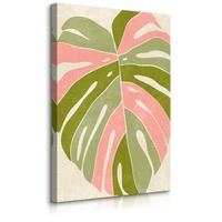 Obraz Do Sypialni Pastelowy Liść Monstaera Natura Styl Boho 30cm x 40cm