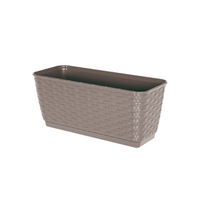 Doniczka Rattan skrzynka 50 cm podstawka Mokka