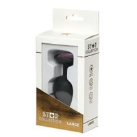 Star Collection - Black Silicone Anal Plug L - Light Pink Stone