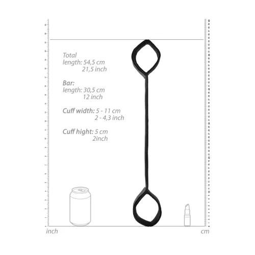 ouch! spreader bar stalowy z regulowanymi mankietami 54,5 cm czarny na Arena.pl