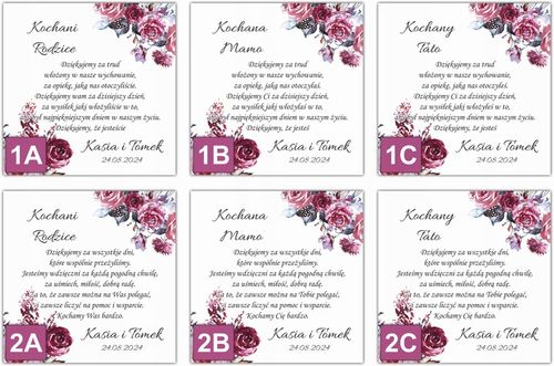 Podziękowania dla Rodziców Dziadków Chrzestnych ślub wesele ZŁOTE NAPISY 3D na Arena.pl