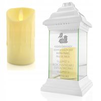 Znicz lampion XXL na WIELKANOC WKŁAD LED + GRAWER