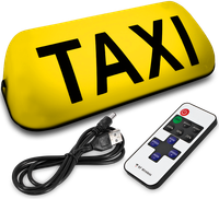 KOGUT TAXI ŻÓŁTY LAMPA GAPA LED NA AKUMULATOR + PILOT BEZPRZEWODOWA MAGNES