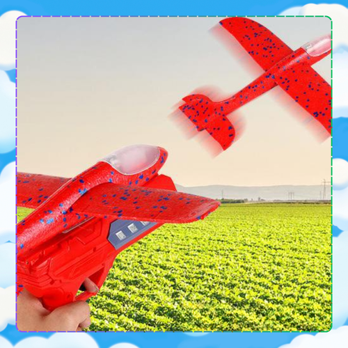 samolot z wyrzutnią szybowiec styropian rzutka zabawka pistolet led na Arena.pl