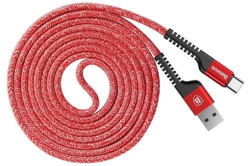 Kabel USB Type-C Baseus Anti-break 2A 150cm czerwony na Arena.pl