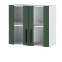 Szafka Kuchenna Wisząca Witryna Modułowa 80cm Blande Biała Zieleń