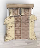 Pościel z kory 160x200 brązowe beżowe pionowe pasy