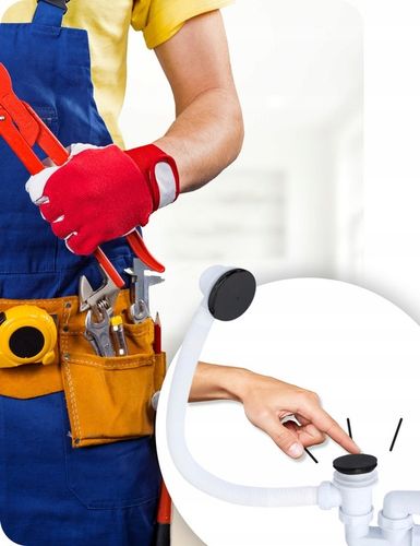 Syfon Wannowy KLIK KLAK Czyszczony od Góry Czarny z Korkiem Szybki Montaż na Arena.pl