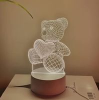 LAMPKA NOCNA LED MIŚ 3D RGB NA PREZENT DLA DZIECI 6 18 URODZINY DZIEWCZYNY