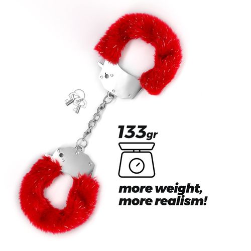 crushious spangle metal cuffs with plush red na Arena.pl