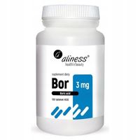 Aliness BOR 3 mg NATURALNY Kwas Borowy STAWY CHRZĄSTKI KOŚCI Testosteron