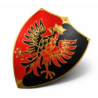 Czarno-Czerwony Orzeł | 30 cm | Drewno | Drewniana Tarcza | Rycerz