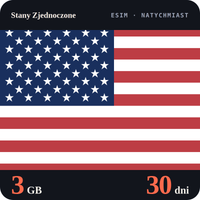 Karta eSIM Internet Stany Zjednoczone 3 GB na 30 dni - bez rejestracji
