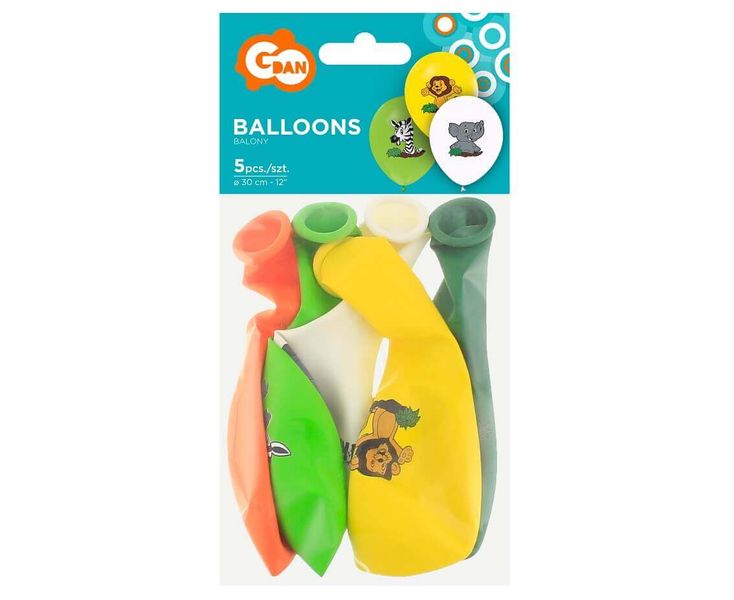 Balony safari urodziny dżungla, 30 cm 5 szt. zdjęcie 2