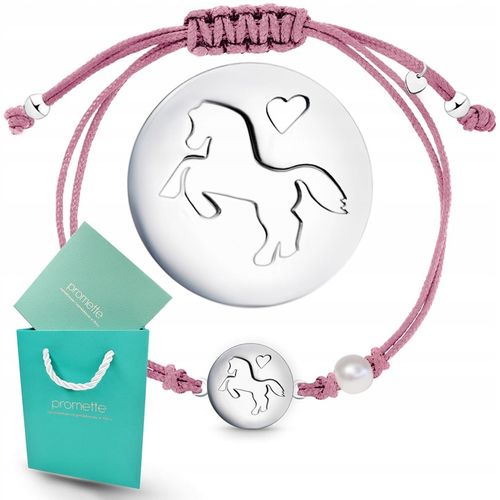 Srebrna bransoletka dla dziewczynki sznurkowa jednorożec srebro 925 na Arena.pl