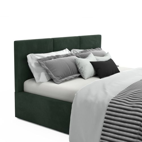 ŁÓŻKO TAPICEROWANE 120x200 ŁÓŻKO PODWÓJNE Z POJEMNIKIEM BUTELKOWA ZIELEŃ na Arena.pl