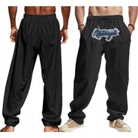 letnie nowy Moda casual Męskie lniane spodnie oddychająca proste r.XXL