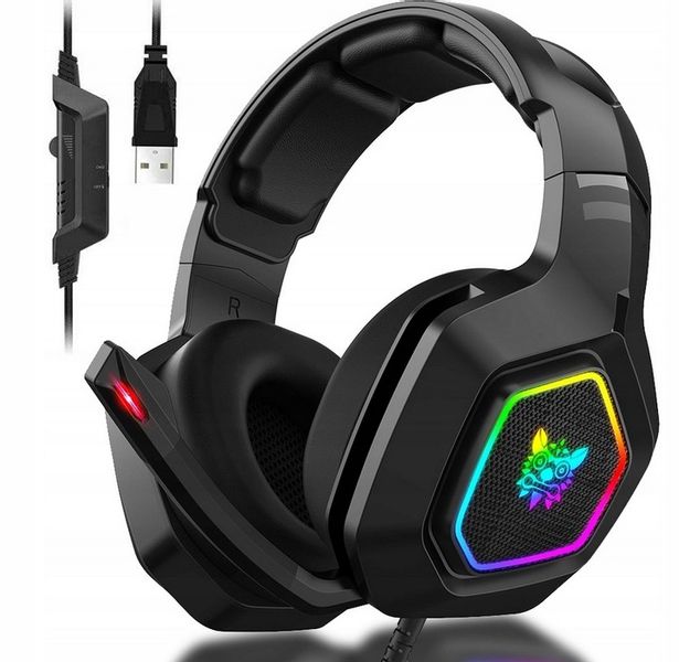ONIKUMA K10 SŁUCHAWKI GAMINGOWE NAUSZNE PRZEWODOWE Z MIKROFONEM LED RGB zdjęcie 5
