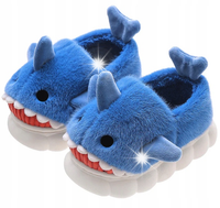 DZIECIĘCE KAPCIE DOMOWE PLUSZOWE CIEPŁE MIĘKKIE REKIN SHARK 34-35
