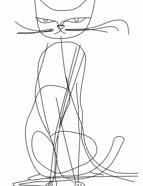 Plakat 50x65cm Kot Linijny zdjęcie 1