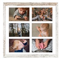 Ramka na 6 zdjęć Hekla 40x40x6 MDF galeria bielona sosna 1szt.