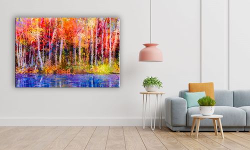 OBRAZ NA SZKLE PROSTOKĄTNY 90x60cm 052 Las na Arena.pl