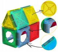 EDUKACYJNE KLOCKI MAGNETYCZNE KONSTRUKCYJNE 45 EL PANELE + SAMOCHODZIKI