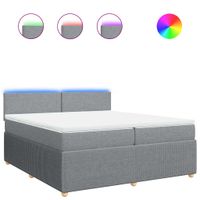 Łóżko kontynentalne z materacem, jasnoszare, tkanina 200x200 cm