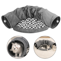 Tunel z legowiskiem dla kota szary welur KOT35SZ