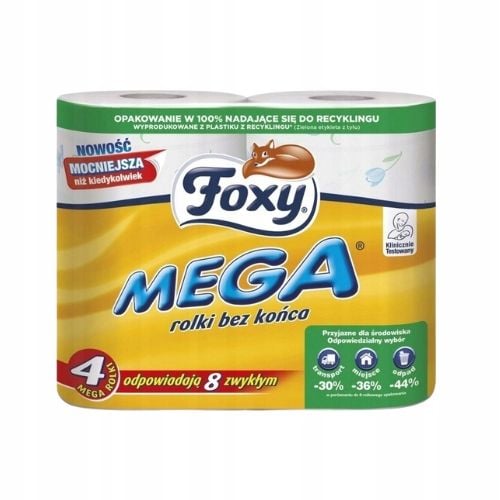 FOXY MEGA PAPIER TOALETOWY BEZZAPACHOWY DŁUGI PAKIET 28 ROLEK na Arena.pl