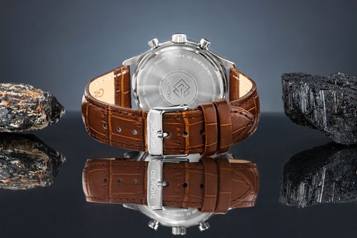 zegarek męski giewont chronograph sapphire brązowo niebieski gw6310-a5 na Arena.pl