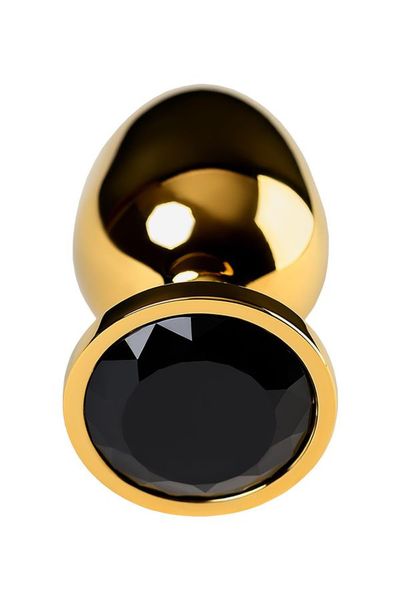 Gold anal plug TOYFA Metal with pink round-shaped gem zdjęcie 3