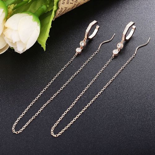 MD srebrna nausznica kolczyk łańcuszek S925 | M2 na Arena.pl