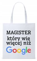 Torba Biała Eco Shopper Dla Magistra Prezent Z Nadrukiem Ze Zdjęciem