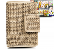 skórzany portfel damski zamykany na zatrzask - rovicky