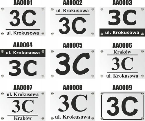 TABLICZKA ADRESOWA Z NUMEREM DOMU |TRWAŁA PLEKSA|WZORY| +DYSTANSE MONTAŻOWE na Arena.pl