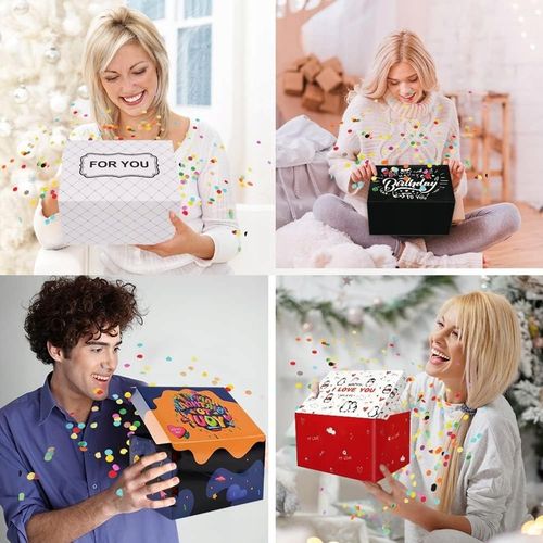 PUDEŁKO OZDOBNE PREZENTOWE DIY NIESPODZIANKA WYBUCH URODZINY +2X KONFETTI na Arena.pl