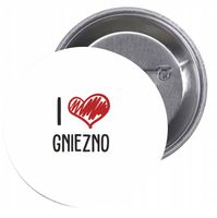 Przypinki buttony I LOVE GNIEZNO z grafiką