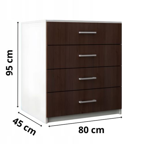 Komoda Do Salonu Na Ubrania 4 Szuflady Lana Orzech na Arena.pl