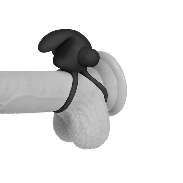 Power Clit Duo Silicone Cockring Black zdjęcie 4