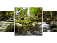 80X40CM WODOSPAD ZIELENI TRÓJ OBRAZ