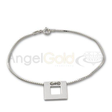 SREBRNY KOMPLET CELEBRYTKI KWADRATY Z DZIURKĄ PRÓBA SREBRA 925 GRAWER GRATIS! na Arena.pl