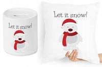 Na Święta Zestaw Poduszka + Skarbonka Prezent Z Nadrukiem Ze Zdjęciem