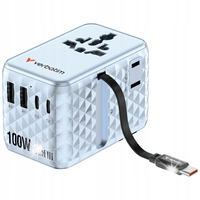 Adapter Podróżny Verbatim GaN III 100W 3xUSB-C 1xUSB-A Niebieski