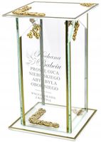 EKSKLUZYWNY Znicz szklany złoto biały PERSONALIZOWANY GRAWER DLA BABCI