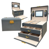 KUFEREK SZKATUŁKA NA BIŻUTERIĘ PUDEŁKO ORGANIZER POJEMNY PREZENT BIŻUTERIA