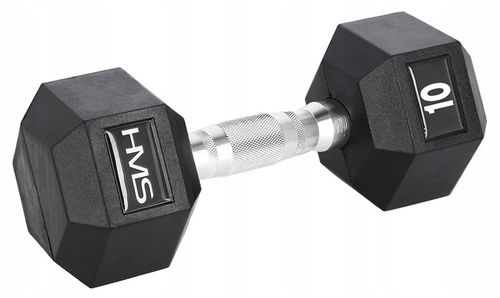 HMS Zestaw Hantli Gumowanych Heksagonalnych Do Ćwiczeń Fitness 2x10 kg na Arena.pl
