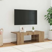Szafka pod TV z oświetleniem LED, dąb artisan, 90x39x30 cm