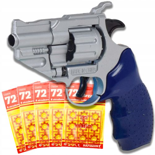 PISTOLET NA SPŁONKĘ 5x72szt KAPISZONY GRATIS METALOWY REWOLWER DLA DZIECI na Arena.pl